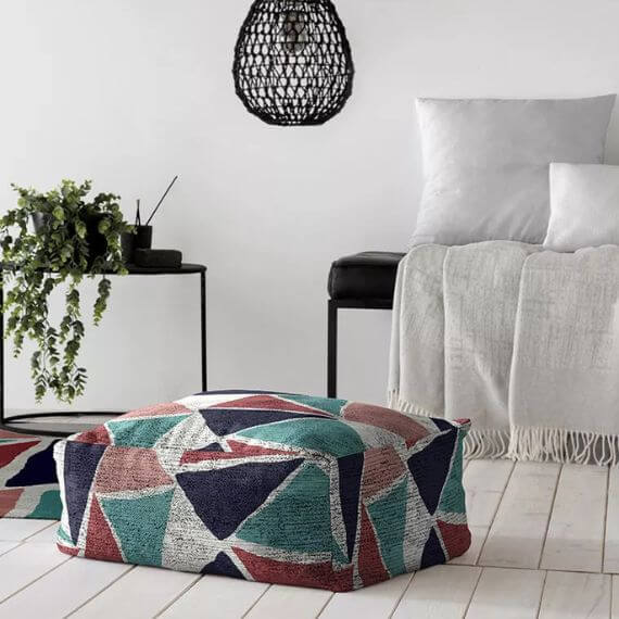 Pouf abstrait design multicolore Adame